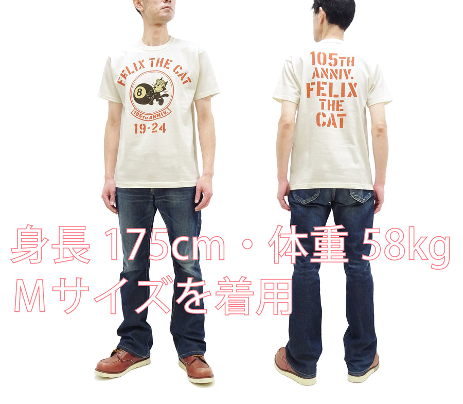 TOYS McCOY T-shirt Men's Felix The Cat Military Graphic Short Sleeve Loopwheeled Tee TMC2404 010 Off-White