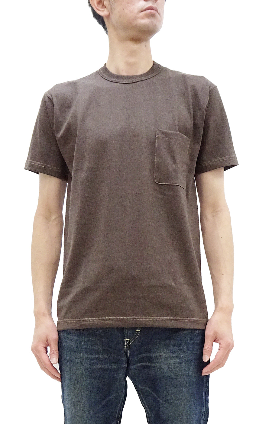 TOYS McCOY T-shirt Men's Steve McQueen Plain Pocket T-Shirt Short Sleeve Loopwheeled Tee TMC2410 021 Faded-DarK-Charcoal