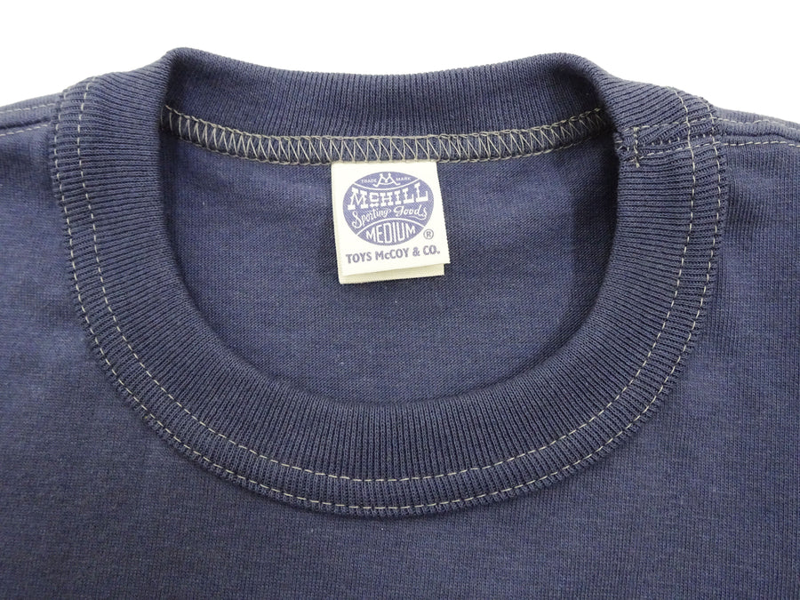 TOYS McCOY T-shirt Men's Steve McQueen Plain Pocket T-Shirt Short Sleeve Loopwheeled Tee TMC2410 120 Faded-Blue