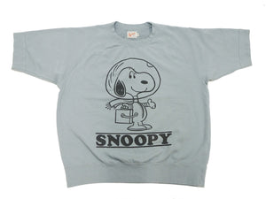 TOYS McCOY Short Sleeve Sweatshirt Men's Astronaut Snoopy Graphic French Terry Fabric Tee Shirt TMC2421 110 Faded-Saxe-Grey
