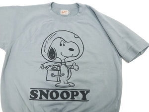 TOYS McCOY Short Sleeve Sweatshirt Men's Astronaut Snoopy Graphic French Terry Fabric Tee Shirt TMC2421 110 Faded-Saxe-Grey