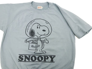 TOYS McCOY Short Sleeve Sweatshirt Men's Astronaut Snoopy Graphic French Terry Fabric Tee Shirt TMC2421 110 Faded-Saxe-Grey