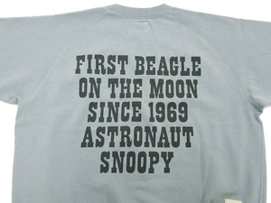 TOYS McCOY Short Sleeve Sweatshirt Men's Astronaut Snoopy Graphic French Terry Fabric Tee Shirt TMC2421 110 Faded-Saxe-Grey