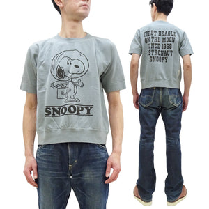 TOYS McCOY Short Sleeve Sweatshirt Men's Astronaut Snoopy Graphic French Terry Fabric Tee Shirt TMC2421 110 Faded-Saxe-Grey