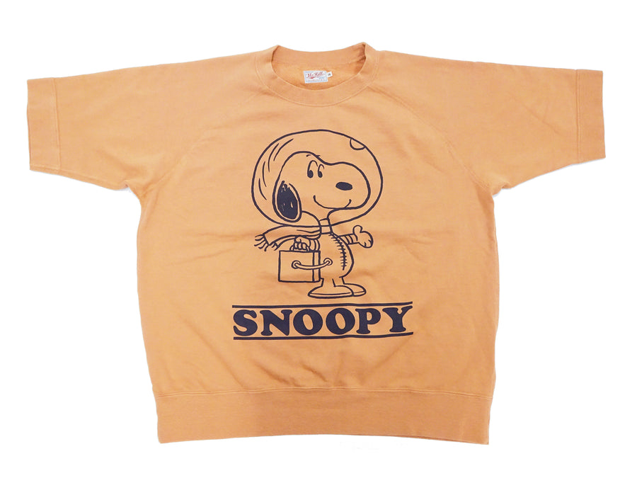 TOYS McCOY Short Sleeve Sweatshirt Men's Astronaut Snoopy Graphic French Terry Fabric Tee Shirt TMC2421 060 Faded-Gold