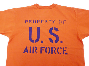 TOYS McCOY T-shirt Men's US Fifth Air Force Military Graphic Short Sleeve Loopwheeled Tee TMC2428 070 Faded-Orange
