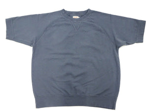 TOYS McCOY Plain Short Sleeve Sweatshirt Men's Solid Color Garment-dyed French Terry Fabric Tee Shirt TMC2429 120 Faded-Blue