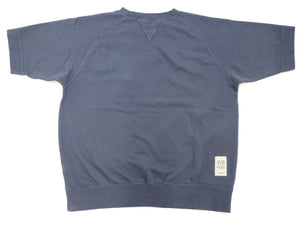 TOYS McCOY Plain Short Sleeve Sweatshirt Men's Solid Color Garment-dyed French Terry Fabric Tee Shirt TMC2429 120 Faded-Blue