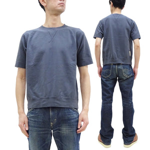 TOYS McCOY Plain Short Sleeve Sweatshirt Men's Solid Color Garment-dyed French Terry Fabric Tee Shirt TMC2429 120 Faded-Blue