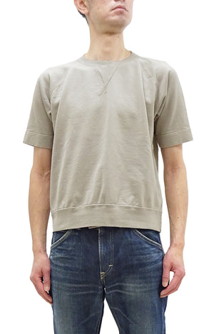 TOYS McCOY Plain Short Sleeve Sweatshirt Men's Solid Color Garment-dyed French Terry Fabric Tee Shirt TMC2429 041 Faded-Sand-Beige