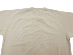 TOYS McCOY Plain Short Sleeve Sweatshirt Men's Solid Color Garment-dyed French Terry Fabric Tee Shirt TMC2429 041 Faded-Sand-Beige