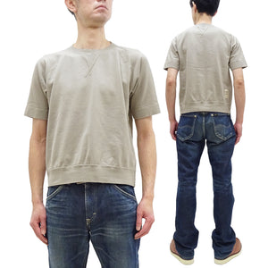 TOYS McCOY Plain Short Sleeve Sweatshirt Men's Solid Color Garment-dyed French Terry Fabric Tee Shirt TMC2429 041 Faded-Sand-Beige