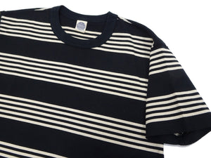 TOYS McCOY Striped T-Shirt Men's Steve McQueen Short Sleeve Horizontal Stripe Tee TMC2435 041  Ivory/Black