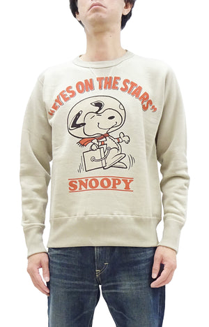 TOYS McCOY Sweatshirt Men's Casual Astronaut Snoopy Graphic Print Sweat Shirt Loop-wheeled Vintage Style TMC2456 041 Faded-Sand-Beige