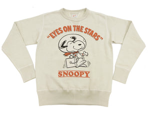 TOYS McCOY Sweatshirt Men's Casual Astronaut Snoopy Graphic Print Sweat Shirt Loop-wheeled Vintage Style TMC2456 041 Faded-Sand-Beige