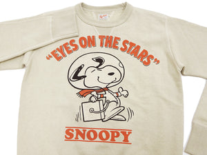 TOYS McCOY Sweatshirt Men's Casual Astronaut Snoopy Graphic Print Sweat Shirt Loop-wheeled Vintage Style TMC2456 041 Faded-Sand-Beige