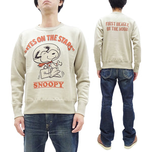 TOYS McCOY Sweatshirt Men's Casual Astronaut Snoopy Graphic Print Sweat Shirt Loop-wheeled Vintage Style TMC2456 041 Faded-Sand-Beige