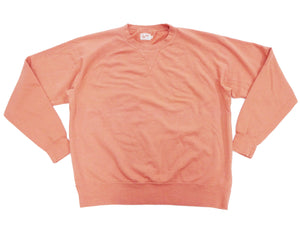 TOYS McCOY Plain Sweatshirt Men's Solid Color Garment-dyed Lightweight French Terry Shirt TMC2461 091 Faded-Carrot-Orange