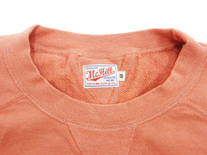 TOYS McCOY Plain Sweatshirt Men's Solid Color Garment-dyed Lightweight French Terry Shirt TMC2461 091 Faded-Carrot-Orange