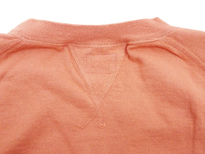 TOYS McCOY Plain Sweatshirt Men's Solid Color Garment-dyed Lightweight French Terry Shirt TMC2461 091 Faded-Carrot-Orange