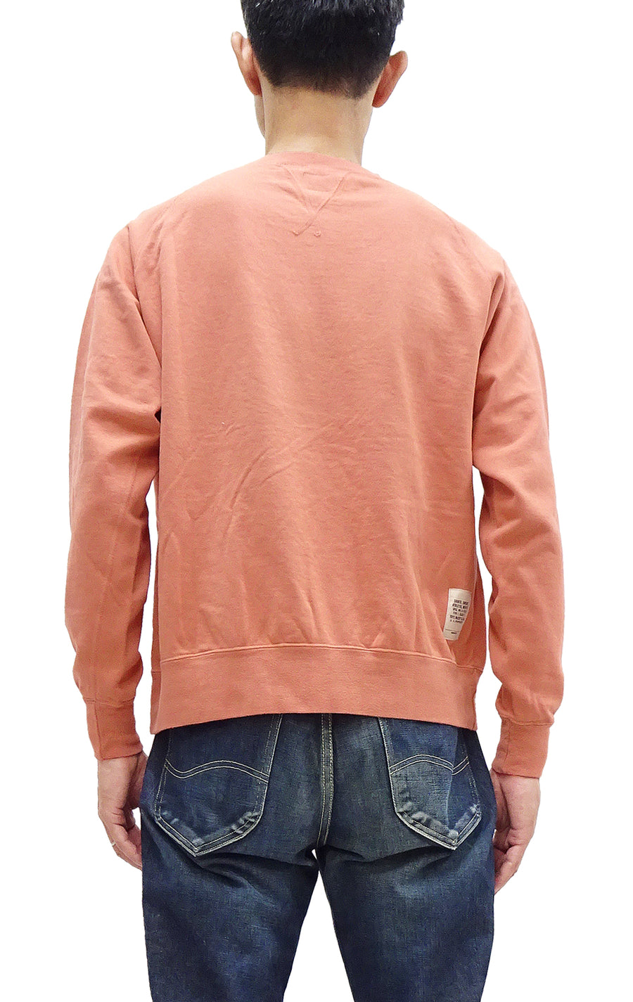 TOYS McCOY Plain Sweatshirt Men's Solid Color Garment-dyed Lightweight French Terry Shirt TMC2461 091 Faded-Carrot-Orange