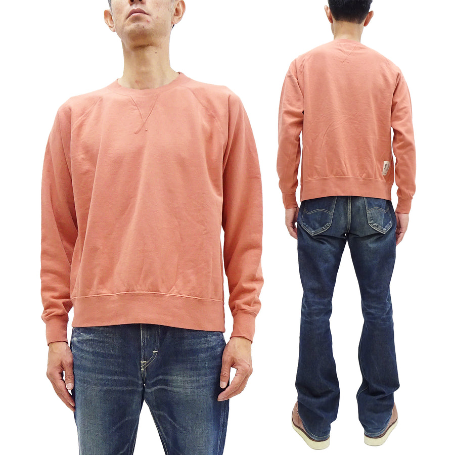 TOYS McCOY Plain Sweatshirt Men's Solid Color Garment-dyed Lightweight French Terry Shirt TMC2461 091 Faded-Carrot-Orange