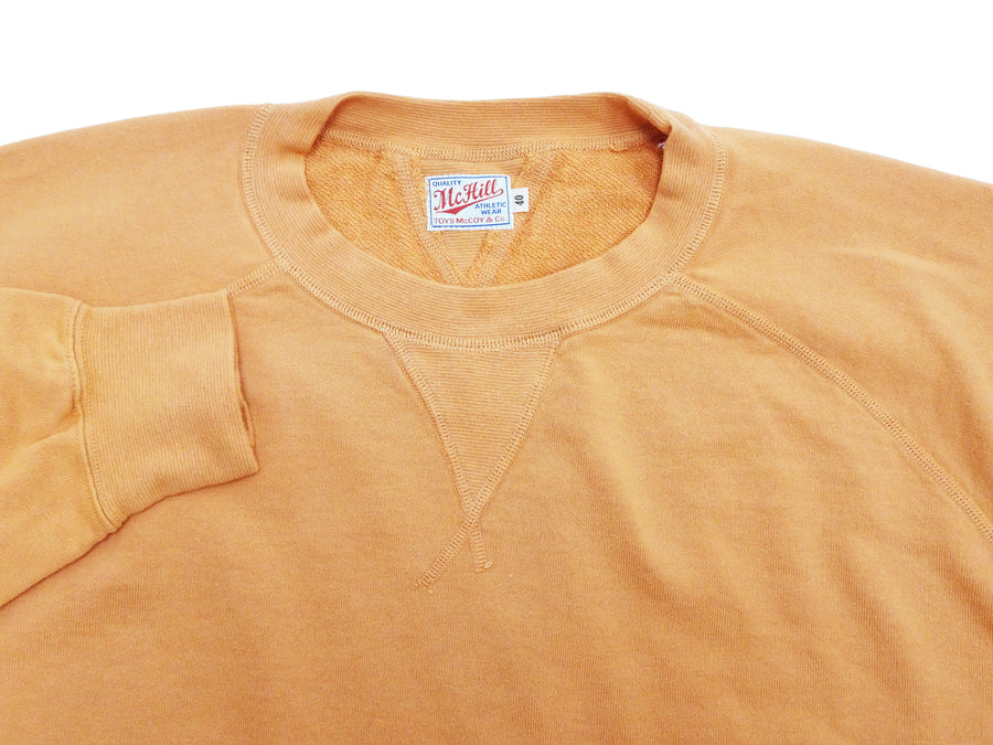 TOYS McCOY Plain Sweatshirt Men's Solid Color Garment-dyed Lightweight French Terry Shirt TMC2461 061 Faded-Gold