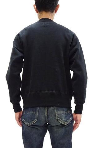 TOYS McCOY Zip-Up Sweatshirt Men's Casual C-2 Style No Hood Full Zip Sweatshirt with Rib Panel TMC2464 030 Black