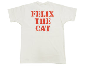 TOYS McCOY Graphic Loopwheel T-shirt Men's Short Sleeve Felix the Cat Printed Tee TMC2501 Non-Wash Finish 011 Faded-Off-White