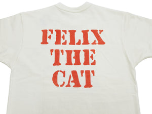 TOYS McCOY Graphic Loopwheel T-shirt Men's Short Sleeve Felix the Cat Printed Tee TMC2501 Non-Wash Finish 011 Faded-Off-White