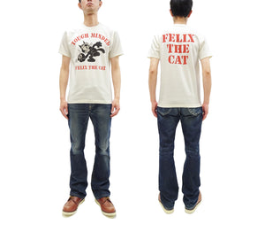 TOYS McCOY Graphic Loopwheel T-shirt Men's Short Sleeve Felix the Cat Printed Tee TMC2501 Non-Wash Finish 011 Faded-Off-White