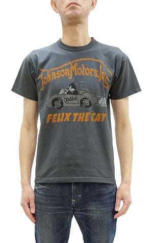 TOYS McCOY Graphic Loopwheel T-shirt Men's Short Sleeve Felix the Cat and Johnson Motors Printed Tee TMC2502 030 Faded-Black