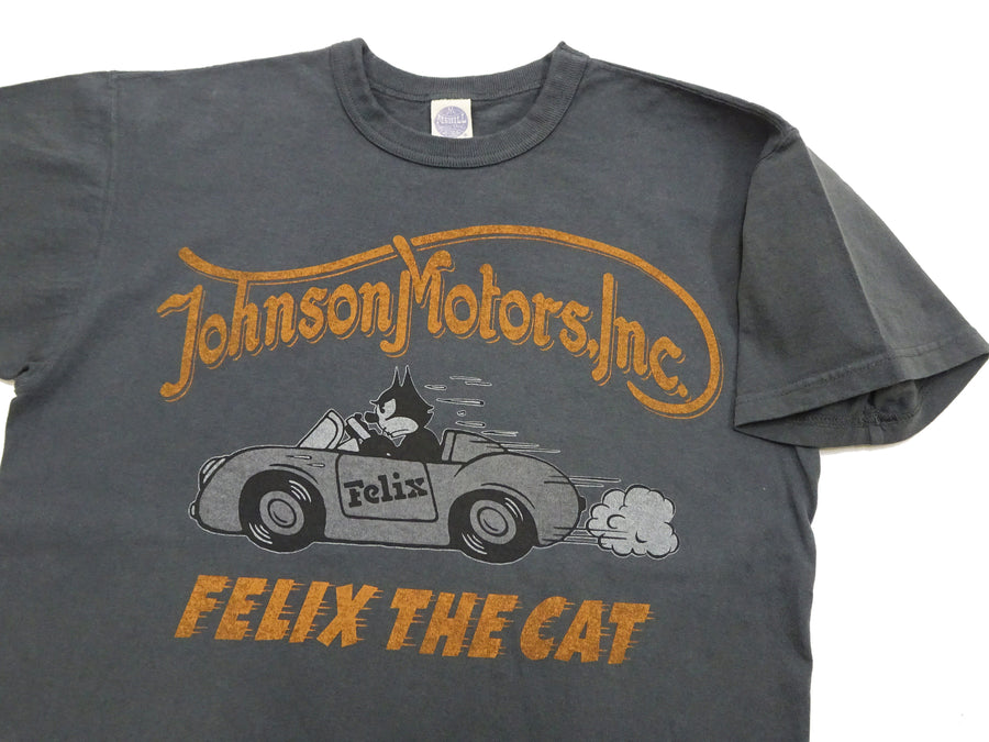 TOYS McCOY Graphic Loopwheel T-shirt Men's Short Sleeve Felix the Cat and Johnson Motors Printed Tee TMC2502 030 Faded-Black