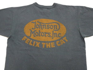 TOYS McCOY Graphic Loopwheel T-shirt Men's Short Sleeve Felix the Cat and Johnson Motors Printed Tee TMC2502 030 Faded-Black