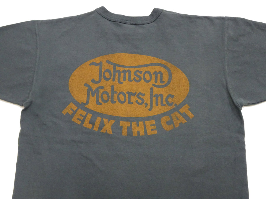 TOYS McCOY Graphic Loopwheel T-shirt Men's Short Sleeve Felix the Cat and Johnson Motors Printed Tee TMC2502 030 Faded-Black