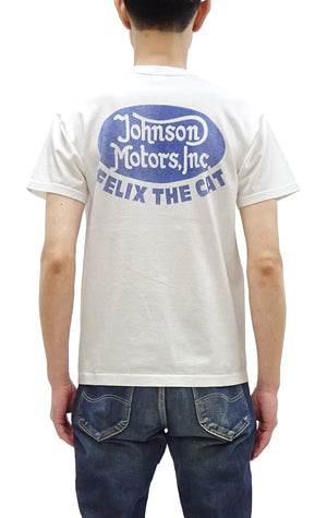 TOYS McCOY Graphic Loopwheel T-shirt Men's Short Sleeve Felix the Cat and Johnson Motors Printed Tee TMC2502 011 Off-White