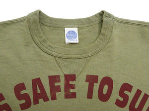 TOYS McCOY Graphic Loopwheel T-shirt Men's Short Sleeve Casper the Friendly Ghost Surfing Printed Tee TMC2504 Garment-Dyed Finish 160 Faded-Olive