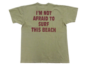 TOYS McCOY Graphic Loopwheel T-shirt Men's Short Sleeve Casper the Friendly Ghost Surfing Printed Tee TMC2504 Garment-Dyed Finish 160 Faded-Olive