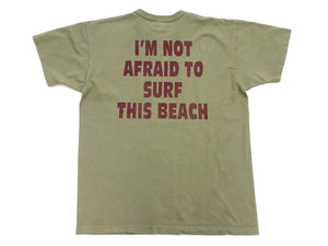 TOYS McCOY Graphic Loopwheel T-shirt Men's Short Sleeve Casper the Friendly Ghost Surfing Printed Tee TMC2504 Garment-Dyed Finish 160 Faded-Olive
