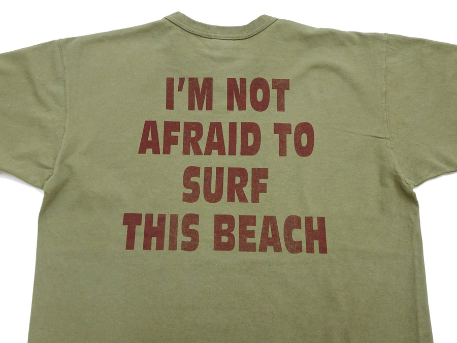 TOYS McCOY Graphic Loopwheel T-shirt Men's Short Sleeve Casper the Friendly Ghost Surfing Printed Tee TMC2504 Garment-Dyed Finish 160 Faded-Olive