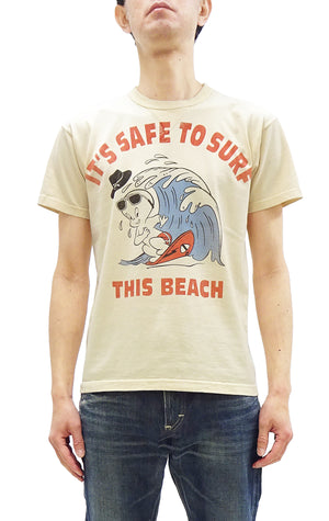 TOYS McCOY Graphic Loopwheel T-shirt Men's Short Sleeve Casper the Friendly Ghost Surfing Printed Tee TMC2504 Garment-Dyed Finish 040 Faded-Natural