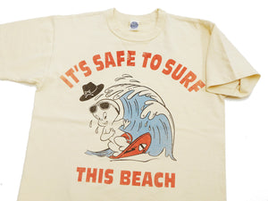 TOYS McCOY Graphic Loopwheel T-shirt Men's Short Sleeve Casper the Friendly Ghost Surfing Printed Tee TMC2504 Garment-Dyed Finish 040 Faded-Natural