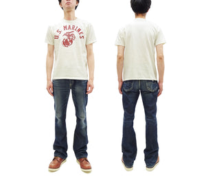 TOYS McCOY Graphic Loopwheel T-shirt - Men's Short Sleeve Taxi Driver U.S. Marines Printed Tee TMC2515 011 Faded-Off-White