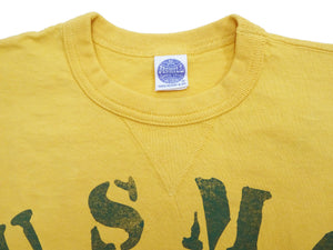 TOYS McCOY Graphic Loopwheel T-shirt - Men's Short Sleeve Flying Ace Snoopy x USMC Printed Tee TMC2527 Garment-Dyed Finish 060 Faded-Yellow
