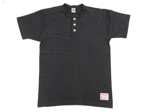 TOYS McCOY Plain Loopwheel Henley T-Shirt - Men's Short Sleeve Tubular Tee The Great American Hero Union Shirt TMC2537 030 Faded-Black