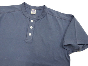 TOYS McCOY Plain Loopwheel Henley T-Shirt - Men's Short Sleeve Tubular Tee The Great American Hero Union Shirt TMC2537 120 Faded-Blue