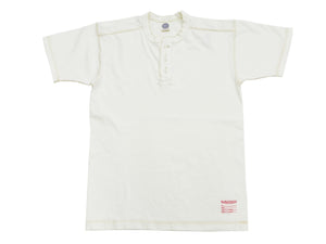 TOYS McCOY Plain Loopwheel Henley T-Shirt - Men's Short Sleeve Tubular Tee The Great American Hero Union Shirt TMC2537 011 Faded-Off-White