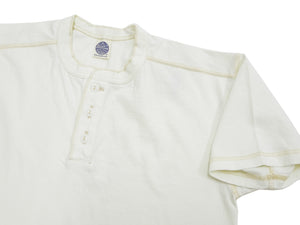 TOYS McCOY Plain Loopwheel Henley T-Shirt - Men's Short Sleeve Tubular Tee The Great American Hero Union Shirt TMC2537 011 Faded-Off-White