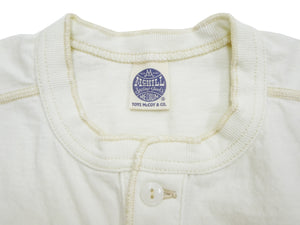 TOYS McCOY Plain Loopwheel Henley T-Shirt - Men's Short Sleeve Tubular Tee The Great American Hero Union Shirt TMC2537 011 Faded-Off-White