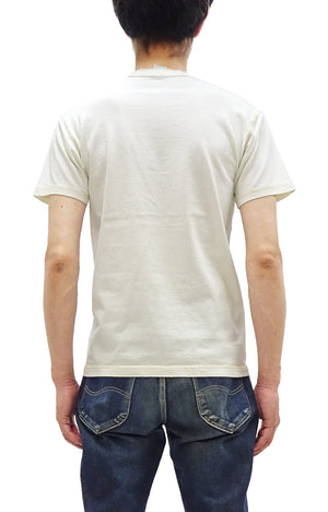 TOYS McCOY Plain Loopwheel Henley T-Shirt - Men's Short Sleeve Tubular Tee The Great American Hero Union Shirt TMC2537 011 Faded-Off-White